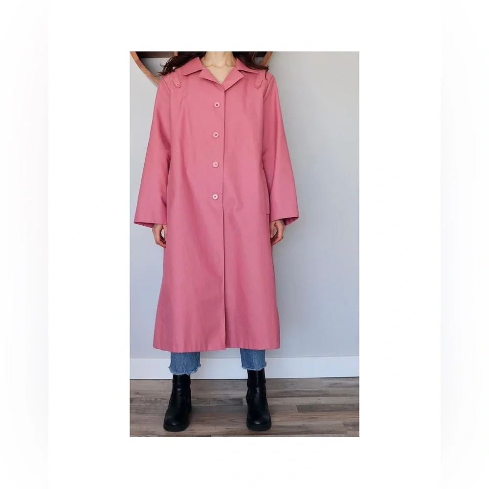 Women's Pink Trench Coat - Picture 2 of 4